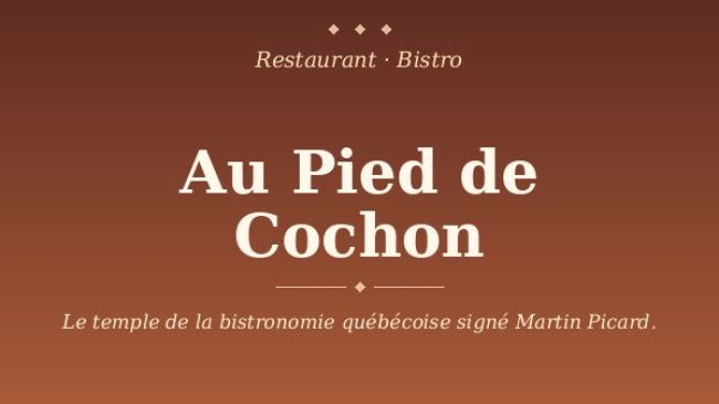 Au Pied de Cochon