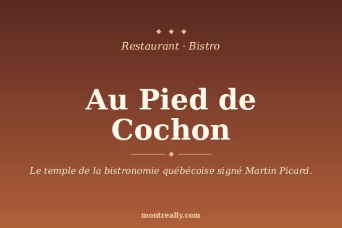 Au Pied de Cochon